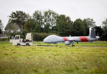 Elbit Systems takes control of UAV Tactical Systems Elbit Systems Hermes 900 on the way to takeoff at Aberporth airport