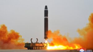 Illustration depicting a generic nuclear missile