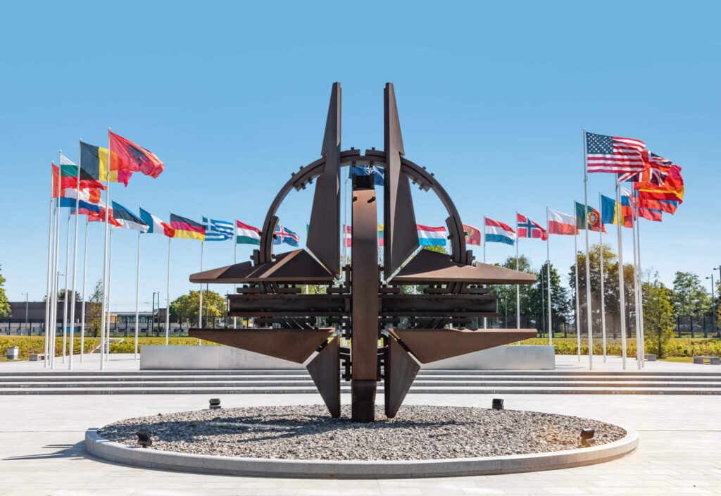 Brussels,,Belgium, ,May,13,,2019:,Nato,Star,Sculpture,In