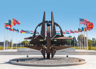 Thales-Proximus consortium wins NATO comms contract Brussels,,Belgium, ,May,13,,2019:,Nato,Star,Sculpture,In