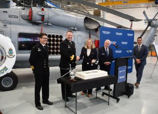 MH-60R Seahawk fleet hits 50,000 flying hours Cake cutting 2