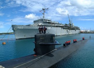 US submarine tender visits Brisbane 020523 N 9885M 004