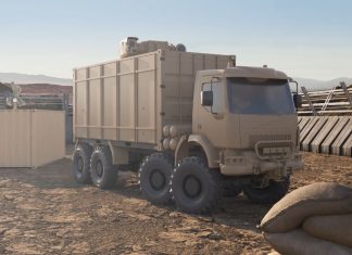 EOS Secures €71.4M Order for World-First 100kW Laser Weapon System for Counter-Drone Warfare EOS HELW cgi truck