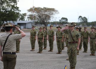 North Queensland cadet units combined Linking parade unites North Queensland Army cadets