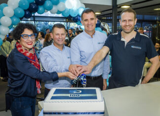 Silentium Defence passes key employee milestone (1) Silentium Defence celebrates 100 employees milestone (L R Connie Kosti, Simon Palumbo, James Palmer, Nigel Dahlenburg)